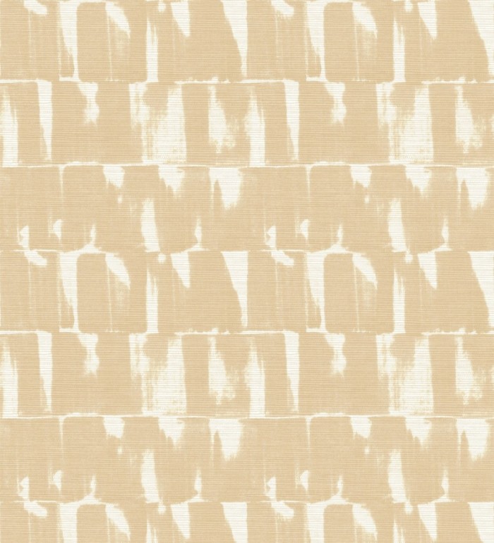 Papel pintado abstracto con pinceladas color amarillo mostaza - Bashira 683166