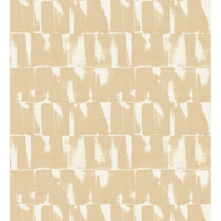 Papel pintado abstracto con pinceladas color amarillo mostaza - Bashira 683166