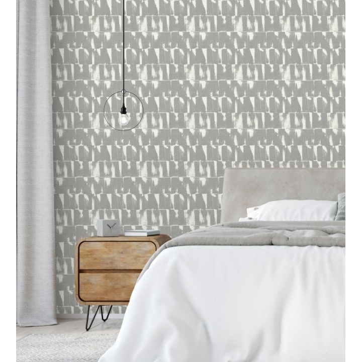 Papel pintado abstracto con pinceladas color gris oscuro  - Bashira 683167