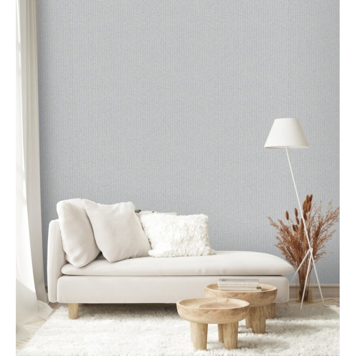 Papel pintado imitación arpillera de lino texturizada tonos azules y grises - Rasul Textile 683173