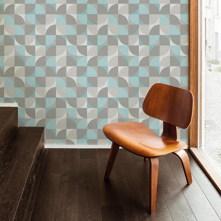 Papel pintado geométrico estilo retro - Oswald Retro 125218