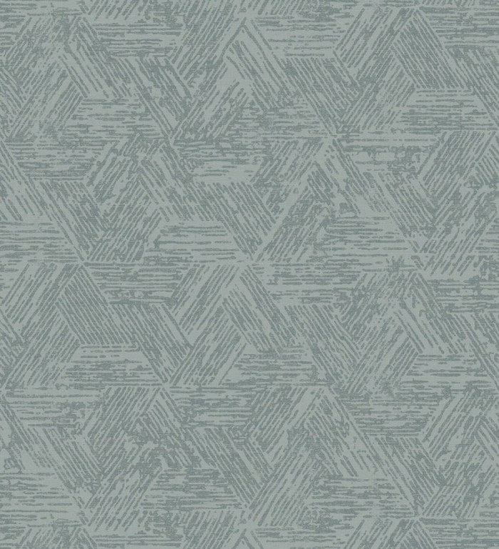 Papel pintado hexagonales con efecto desgastado color azul - Okon Trace 683181