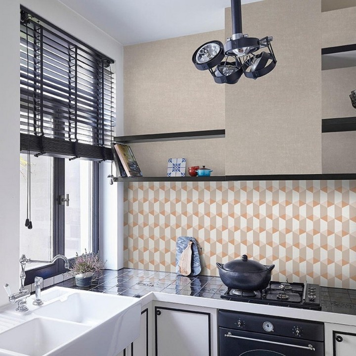 Papel pintado cubos geométricos estilo nórdico - Otis Metrix 125221