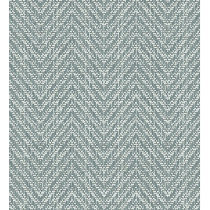 Papel pintado de espigas efecto fibra vegetal tonos azul petróleo claro - Mumbai Wide 683189