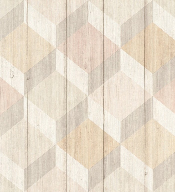 Papel pintado cubos de colores 3D - Porvoo Wood 125222
