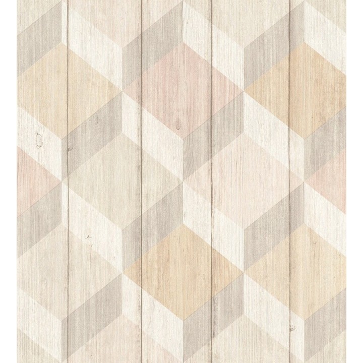 Papel pintado cubos de colores 3D - Porvoo Wood 125222