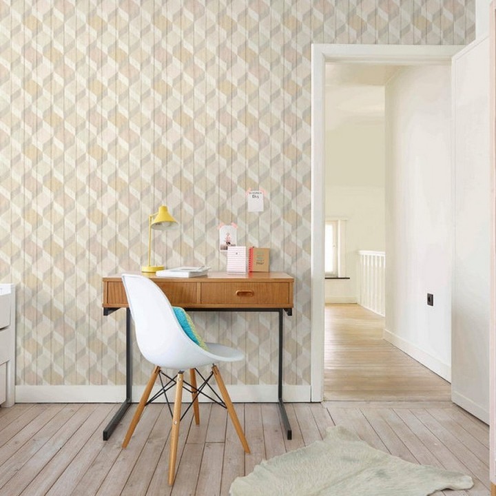 Papel pintado cubos de colores 3D - Porvoo Wood 125222