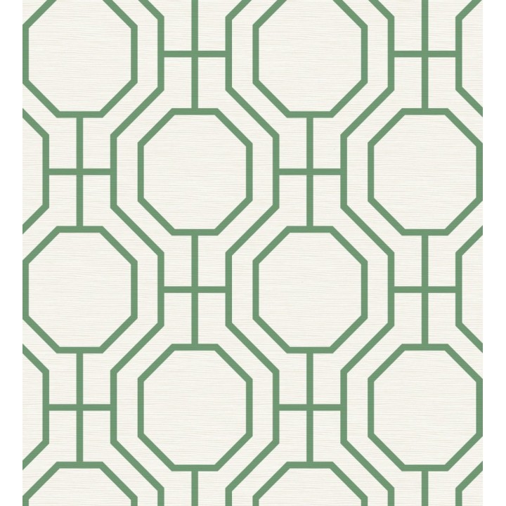 Papel pintado de celosía con formas octagonales color verde - Berlin Essence 683192
