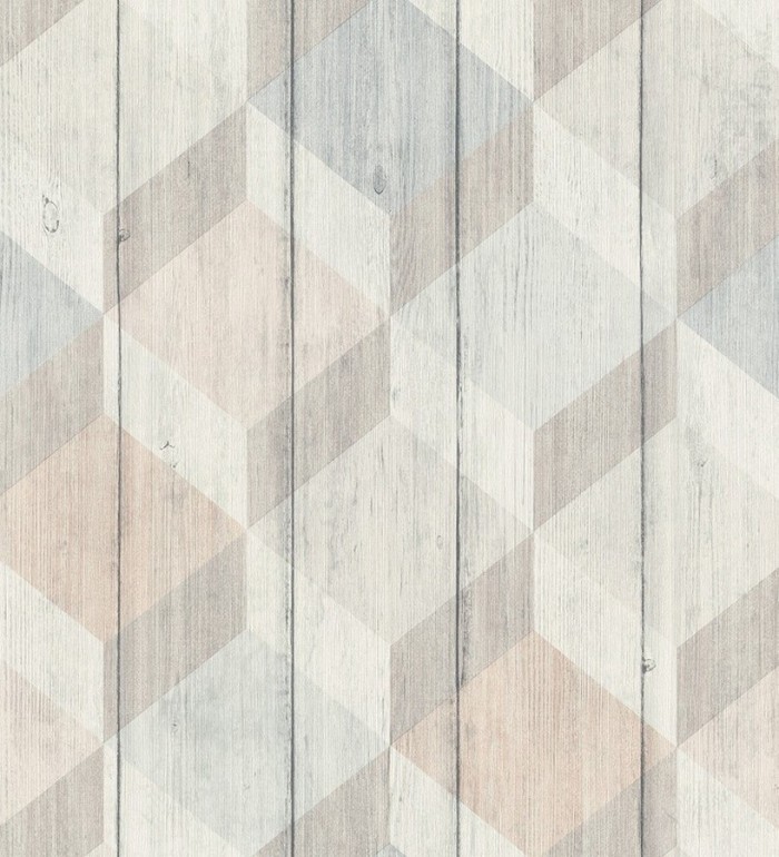 Papel pintado cubos de colores 3D - Porvoo Wood 125223