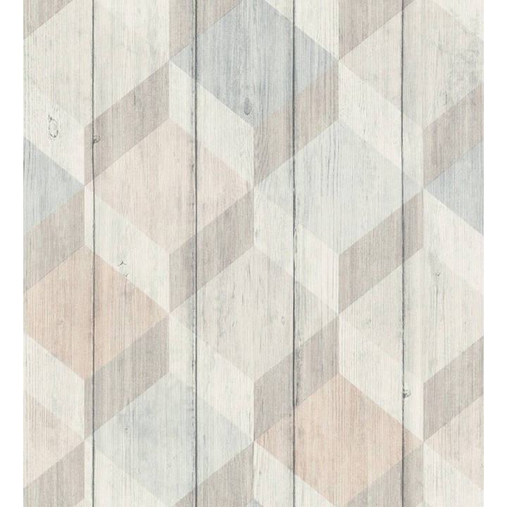 Papel pintado cubos de colores 3D - Porvoo Wood 125223