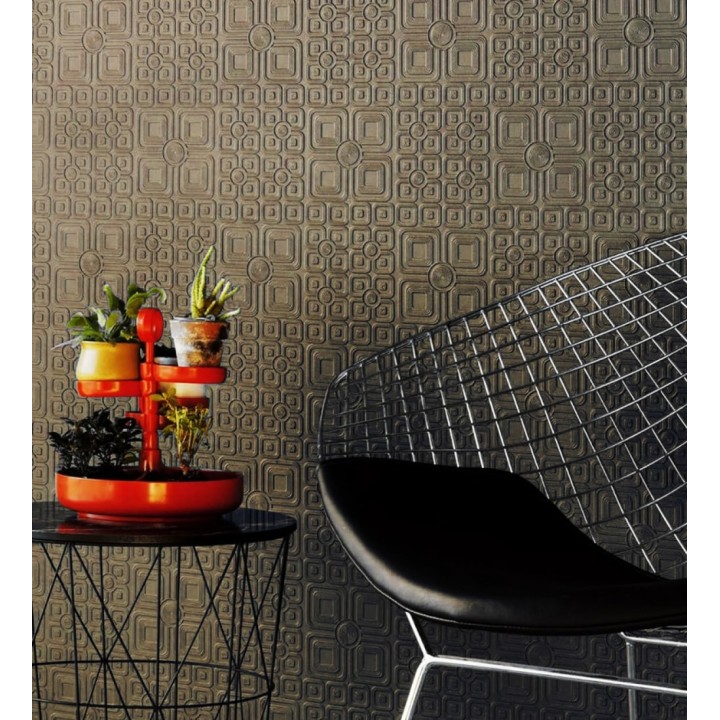 Papel pintado con relieve 3D geométrico repintable - Argos Geometry 683196