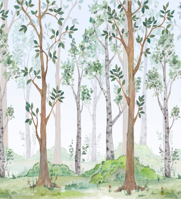 Papel pintado mural infantil con escena de bosque encantado - Baby Wonderland 683198