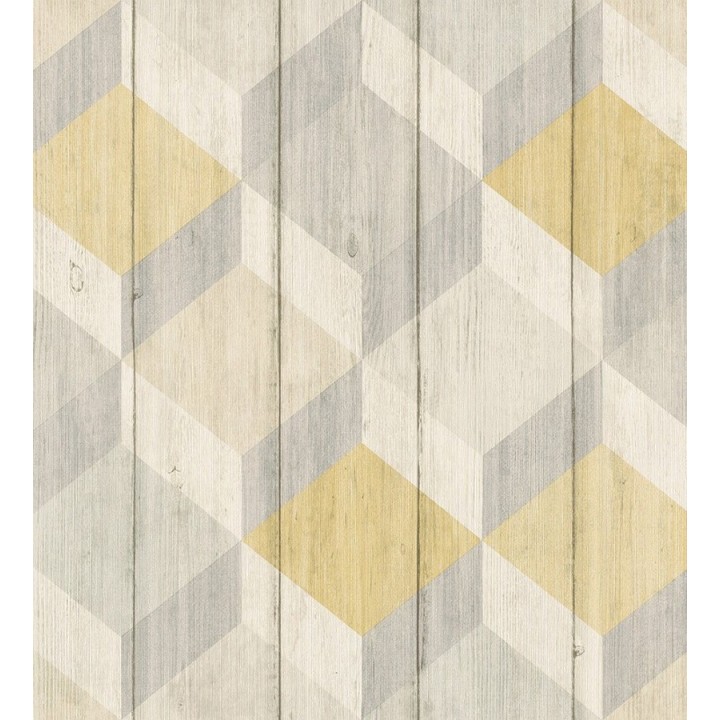 Papel pintado cubos de colores 3D - Porvoo Wood 125227