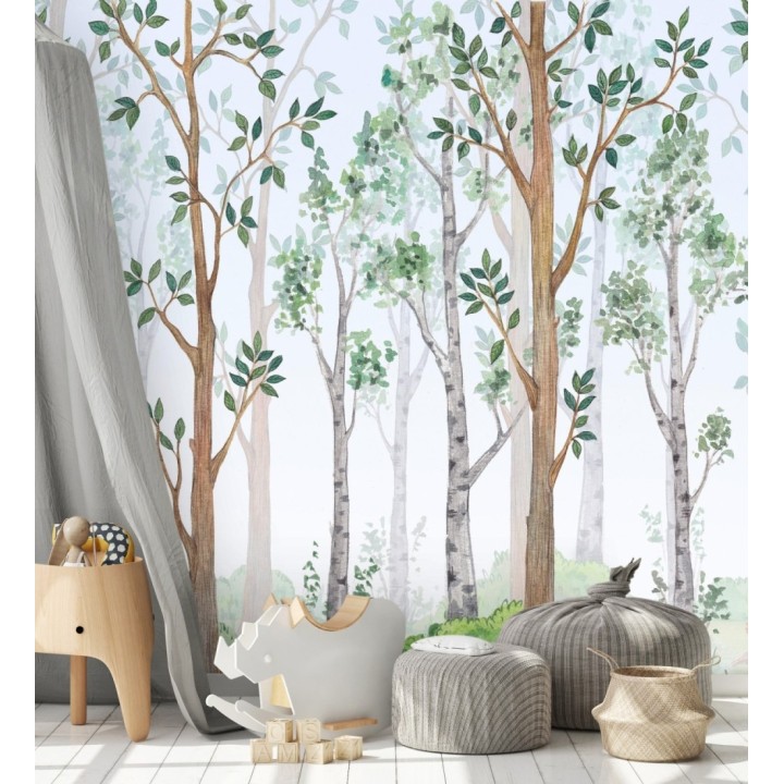 Papel pintado mural infantil con escena de bosque encantado - Baby Wonderland 683198