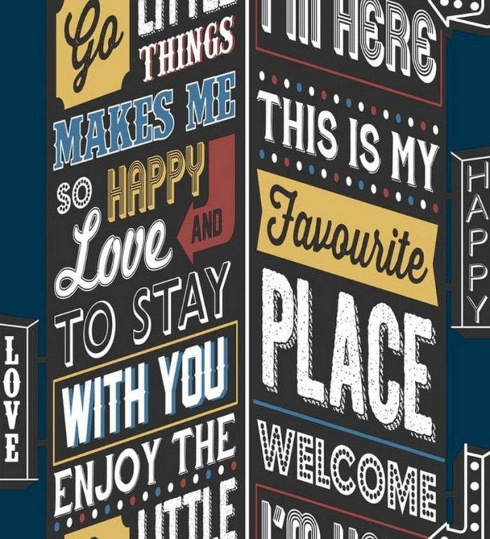 Papel pintado rótulos luminosos - Favourite Place 125236