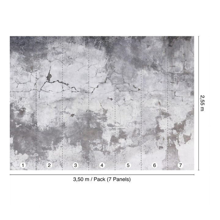 Papel pintado mural imitación pared agrietada para estilo industrial - Industrial Charm 683201