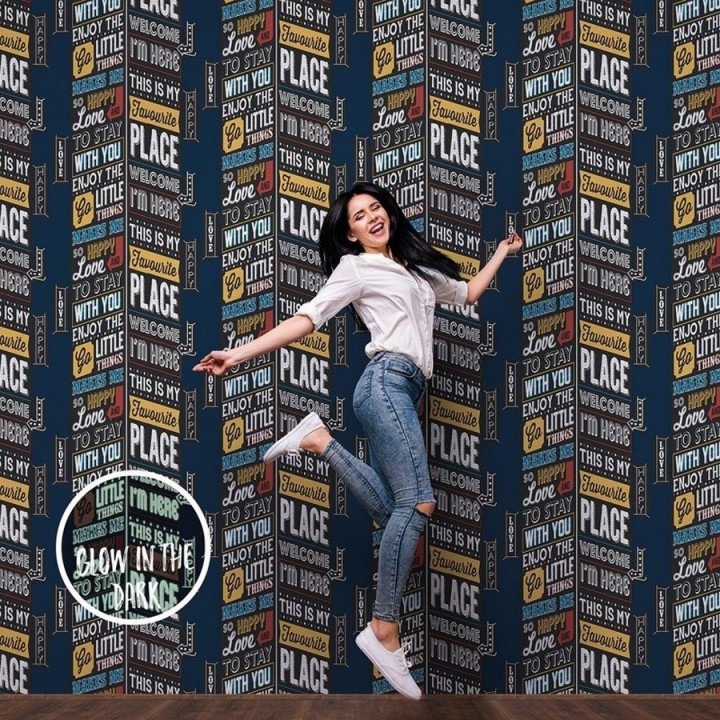 Papel pintado rótulos luminosos - Favourite Place 125236