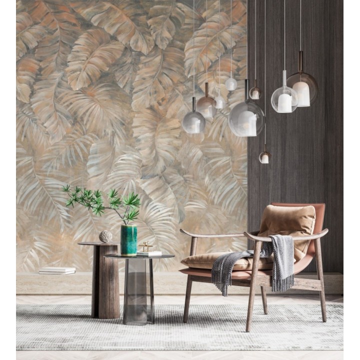 Papel pintado mural tropical en colores terrosos - Exotic Wilderness 683222