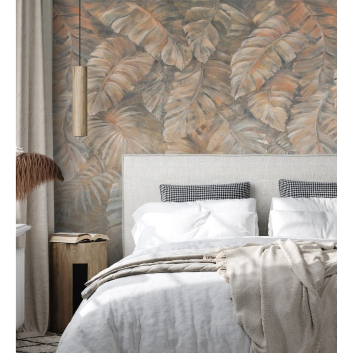 Papel pintado mural tropical en colores terrosos - Exotic Wilderness 683222