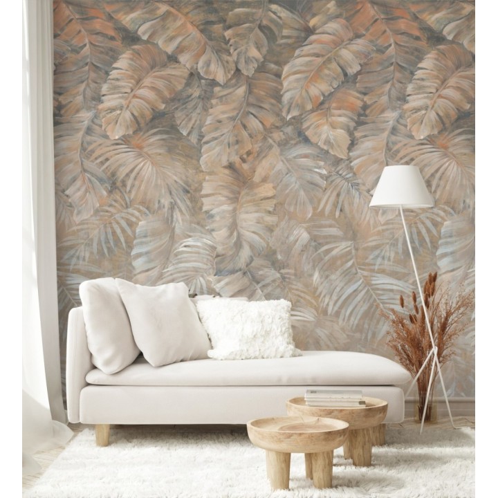 Papel pintado mural tropical en colores terrosos - Exotic Wilderness 683222