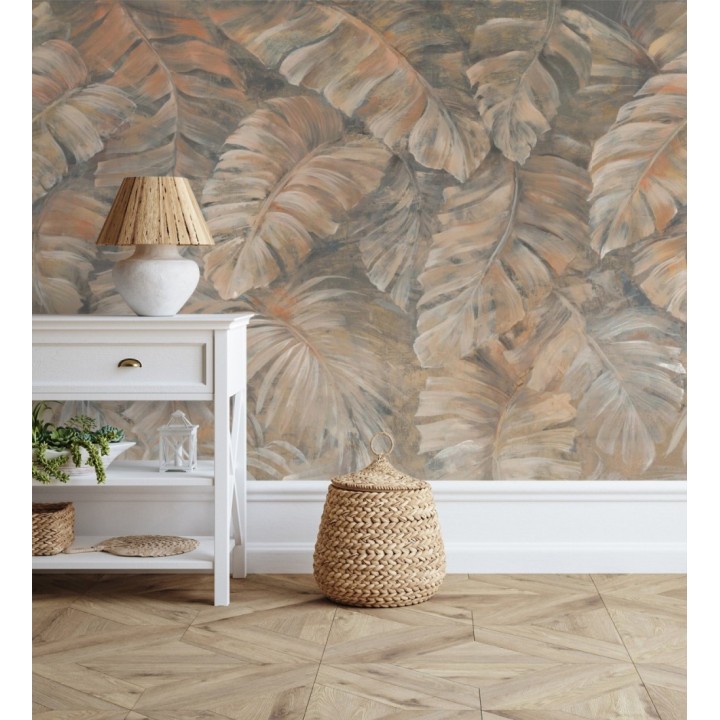 Papel pintado mural tropical en colores terrosos - Exotic Wilderness 683222