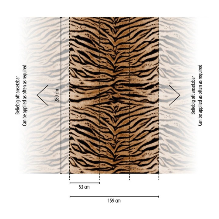 Papel pintado mural imitación a piel de tigre en tonos naturales - Wild Tiger 683225