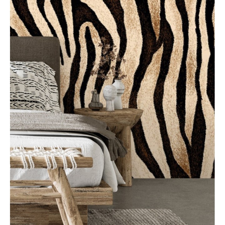Papel pintado mural imitación piel de tigre estilo animal print  - Wild Tiger 683226