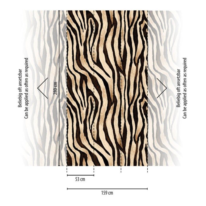 Papel pintado mural imitación piel de tigre estilo animal print  - Wild Tiger 683226