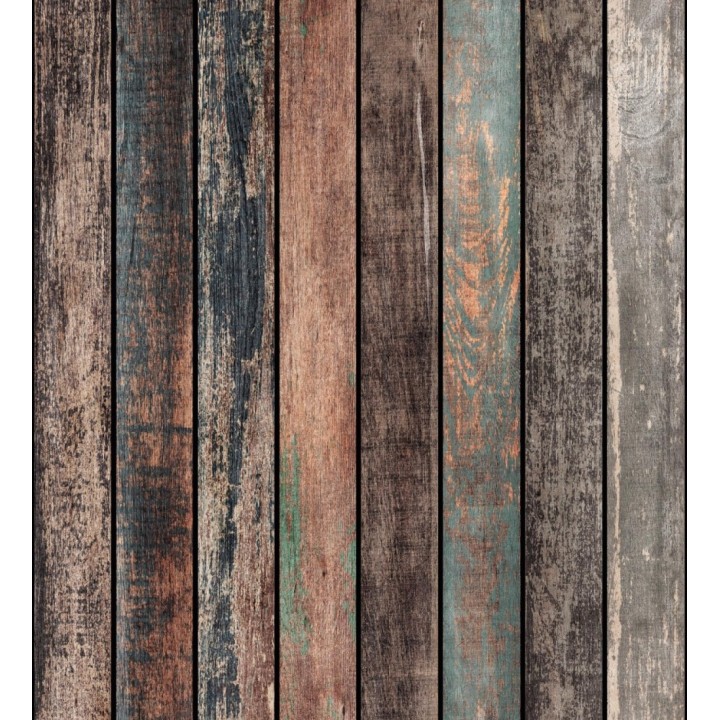 Papel pintado mural de tablones de madera con acabado desgastado y vintage - Forest Lodge 683227