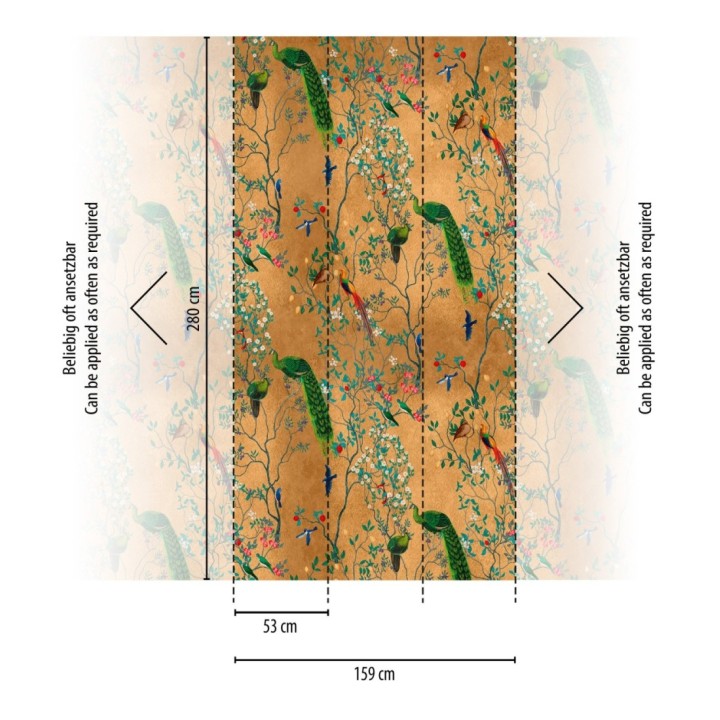 Papel pintado mural de pavos reales y aves exóticas - African Oasis 683236