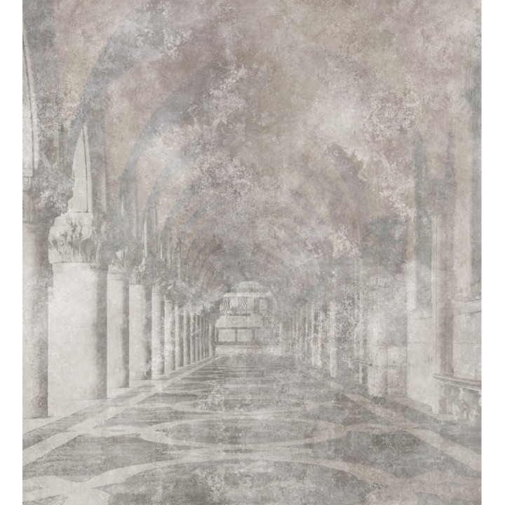 Papel pintado mural arquitectónico con arcos y columnas estilo vintage - Majestic Pathway 683241