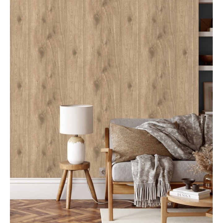 Papel pintado imitación madera de roble con textura natural - Catival Wood 683243