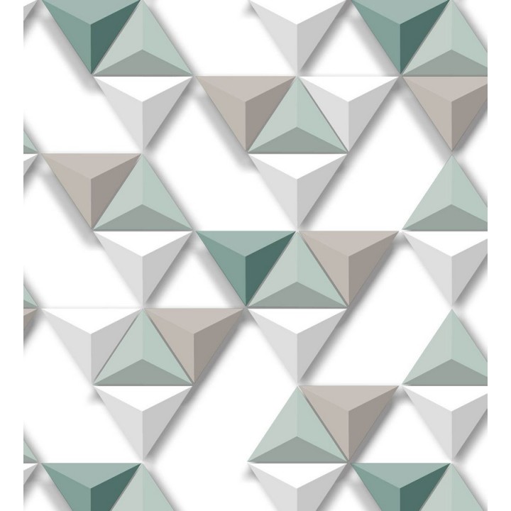 Papel pintado geométrico de triángulos 3D  - Axos Metrix 125750