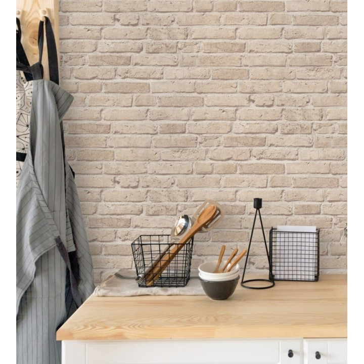 Papel pintado imitación ladrillo beige - Newport Brick 683248