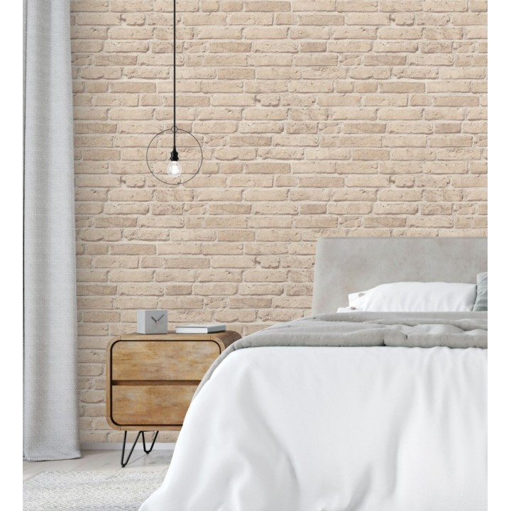 Papel pintado imitación ladrillo beige - Newport Brick 683248