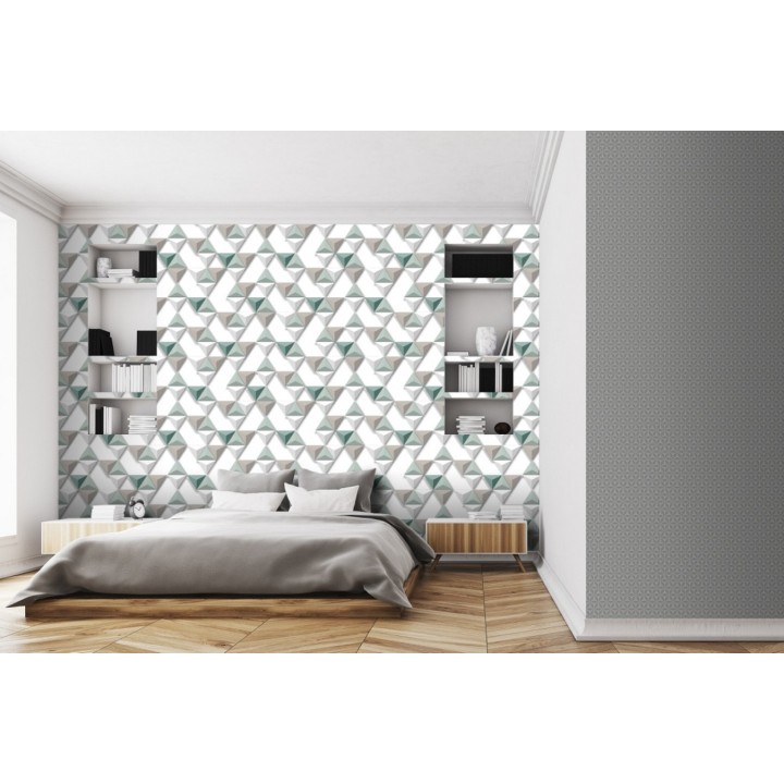 Papel pintado geométrico de triángulos 3D  - Axos Metrix 125750