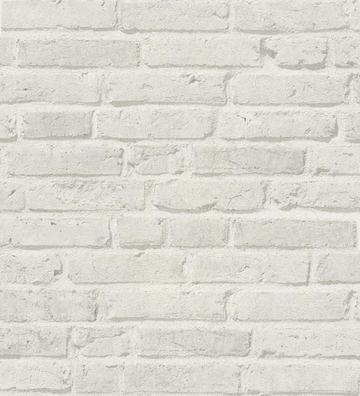 Papel pintado imitación ladrillo gris y blanco - Newport Brick 683250