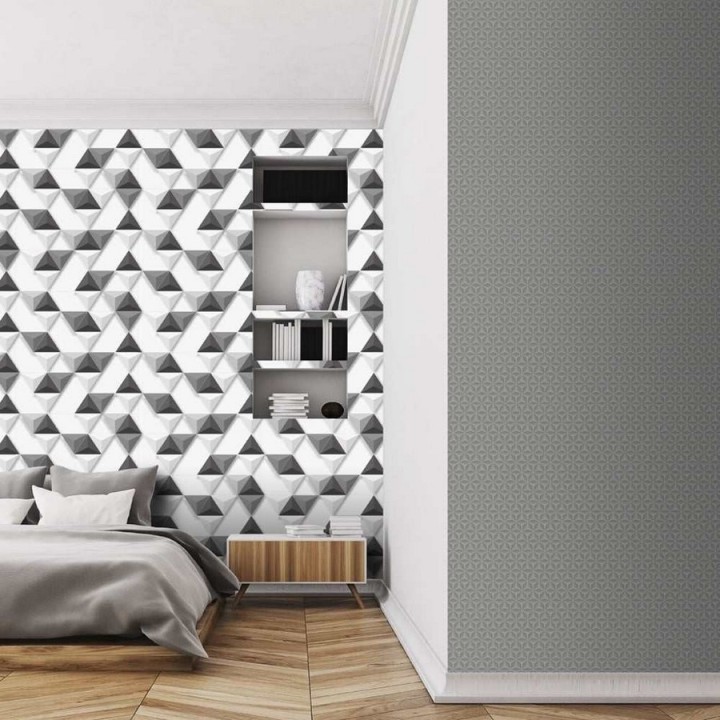 Papel pintado geométrico de triángulos 3D  - Axos Metrix 125751