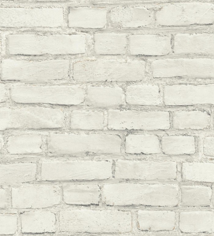 Papel pintado imitación ladrillo blanco roto estilo industrial - Brooklyn Brick 683256