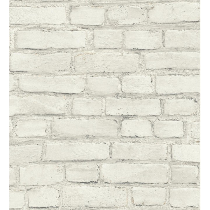 Papel pintado imitación ladrillo blanco roto estilo industrial - Brooklyn Brick 683256