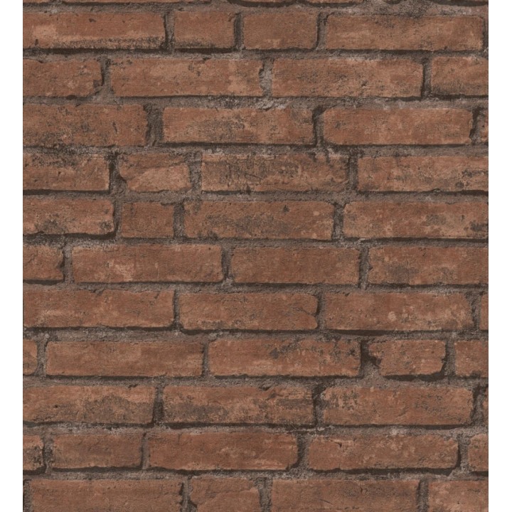 Papel pintado de ladrillos visto con tonos rojizos oscuro - Hanover Brick 683259