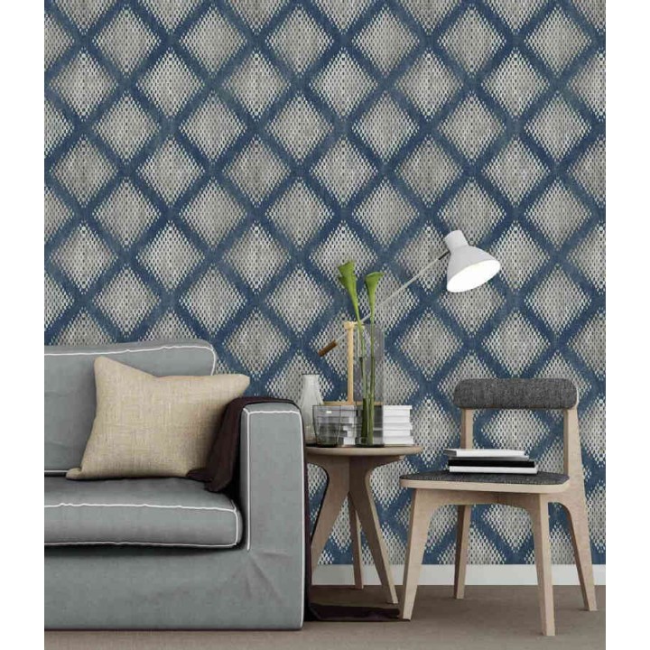 Papel pintado geométrico de rombos difuminados - Mali Skin 125766