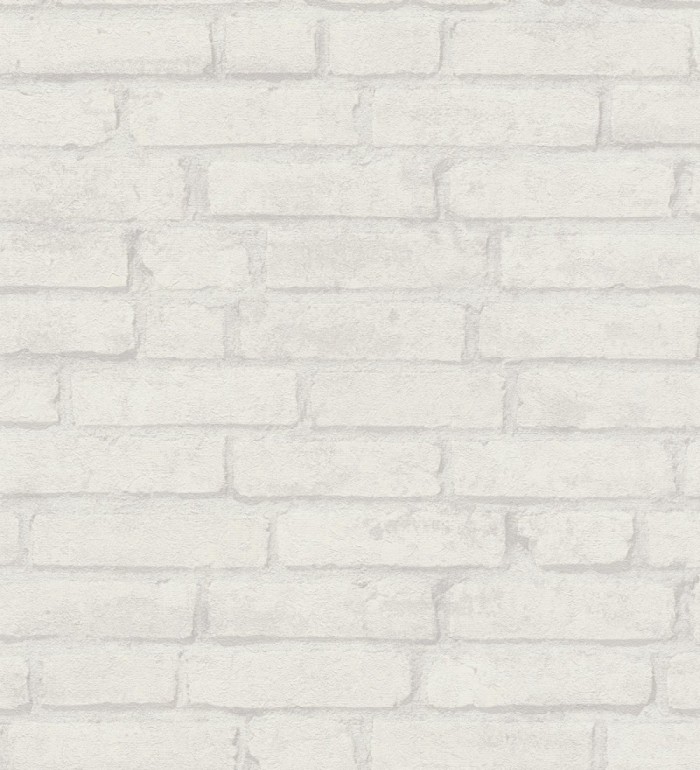 Papel pintado de ladrillos visto con tonos blancos y grises claro - Hanover Brick 683261