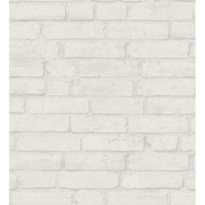 Papel pintado de ladrillos visto con tonos blancos y grises claro - Hanover Brick 683261