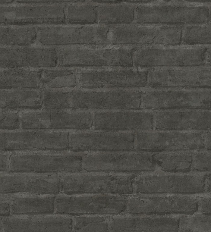 Papel pintado de ladrillos visto con tonos gris y negro - Hanover Brick 683262