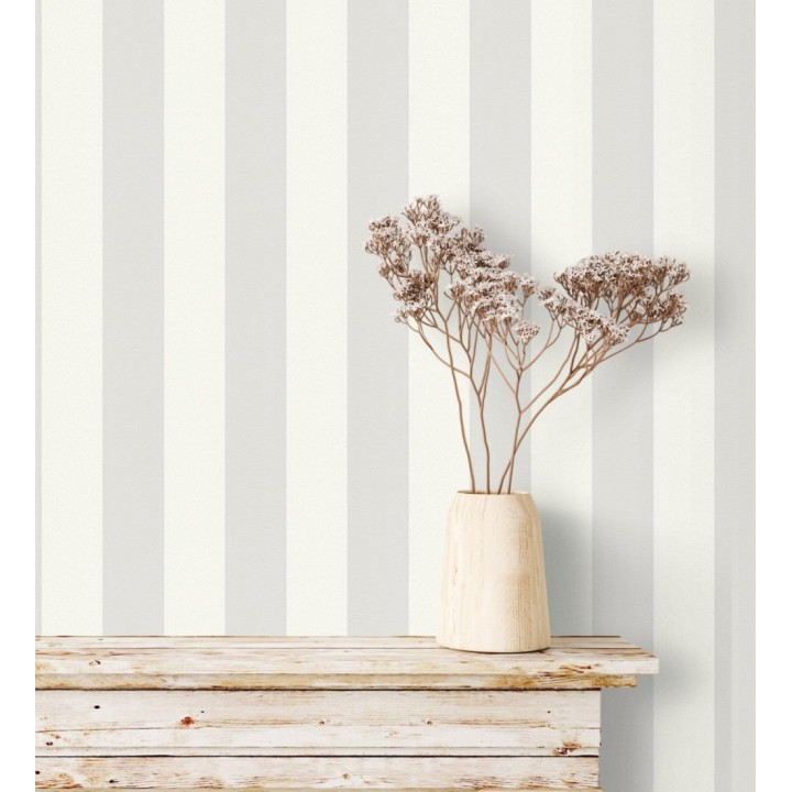 Papel pintado de rayas grises en relieve texturado - Munich Stripes 683264