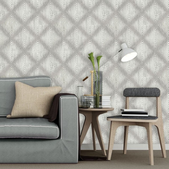Papel pintado geométrico de rombos difuminados - Mali Skin 125768