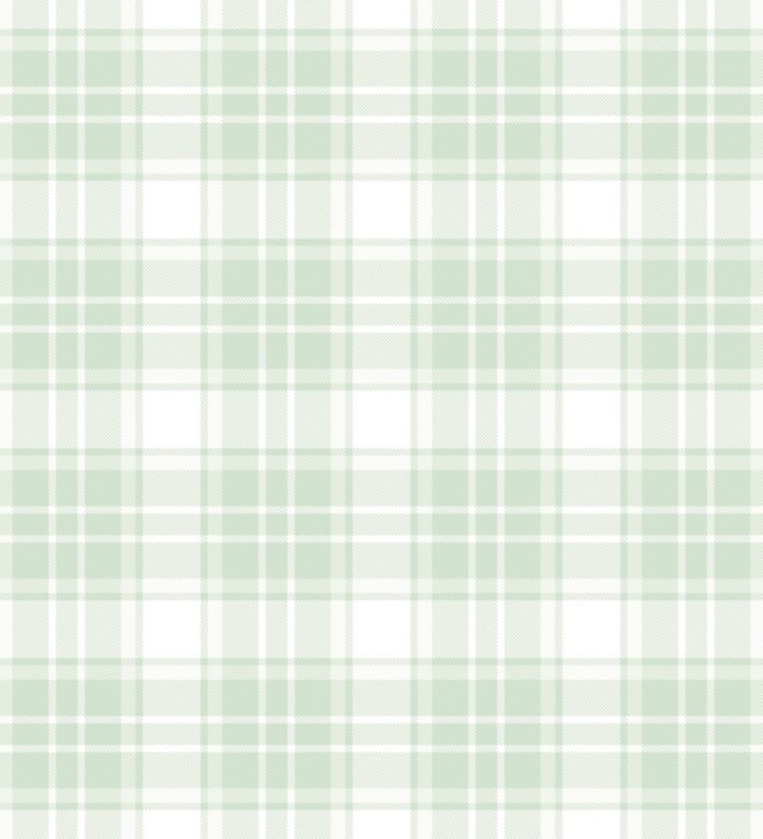 Papel pintado infantil de cuadros escoceses en tonos verdes - Kelso Tartan 683269