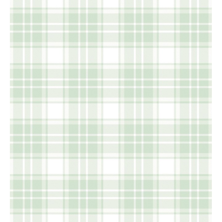Papel pintado infantil de cuadros escoceses en tonos verdes - Kelso Tartan 683269
