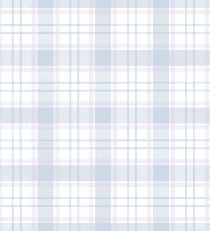 Papel pintado infantil de cuadros escoceses en tonos azules y rosa - Kelso Tartan 683271